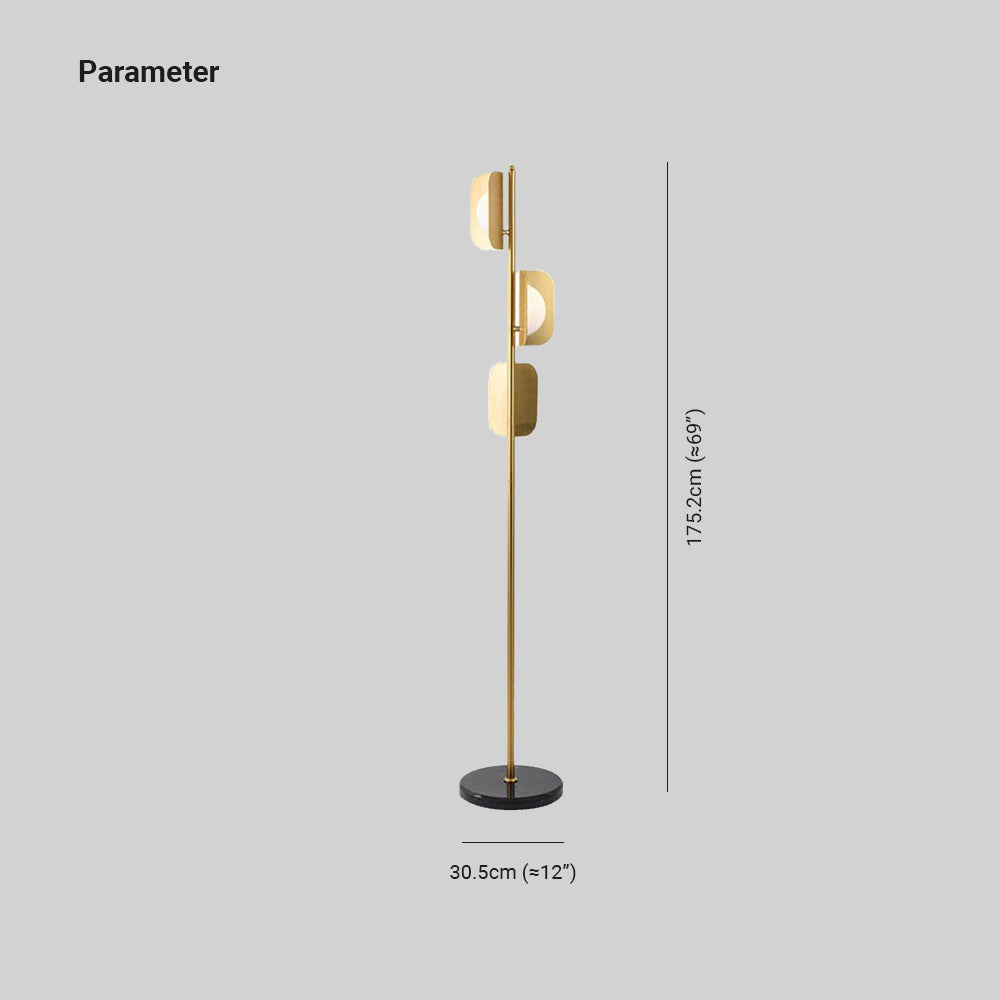 Salgado Simple Gold Floor Lamp, Metal, Living room - Cueteks