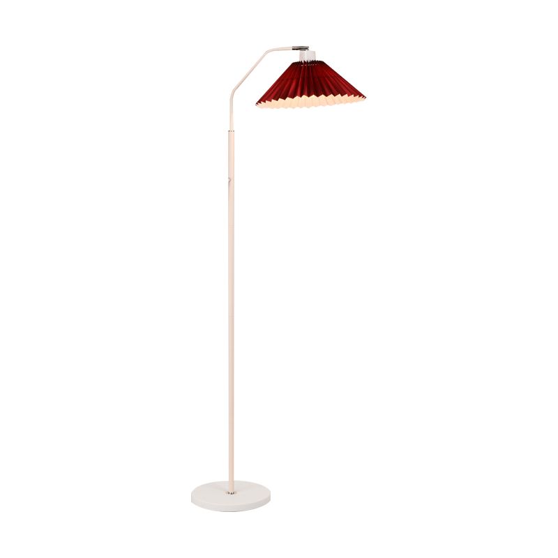 Ozawa Modern Pleated Metal Fabric Floor Lamp,White/Red/Beige/Green - Cueteks