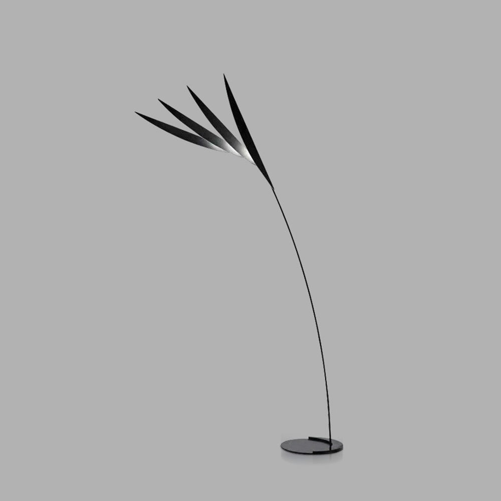 Salgado Leaf Metal/Acrylic Long Arm Floor Lamp, Living Room - Cueteks