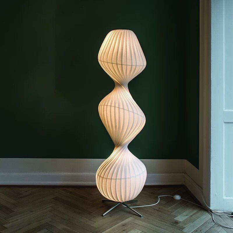 Renée Modern Pleated Fabric Metal Floor Lamp - Cueteks