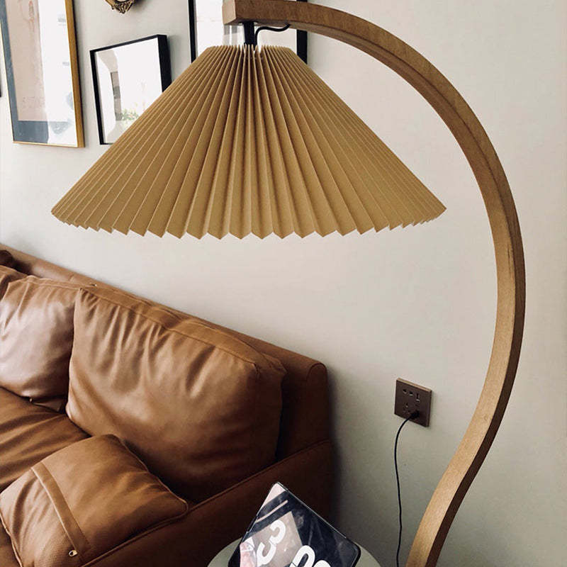 Ozawa Unique LED Beige Floor Lamp Wood/Metal Bedroom/Living Room - Cueteks