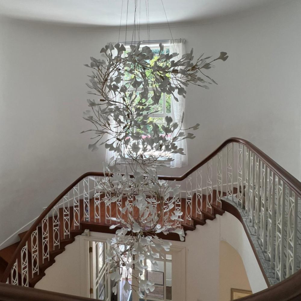 Olivia Modern Leaf Chandelier Metal/Ceramic Bedroom/Living Room - Cueteks