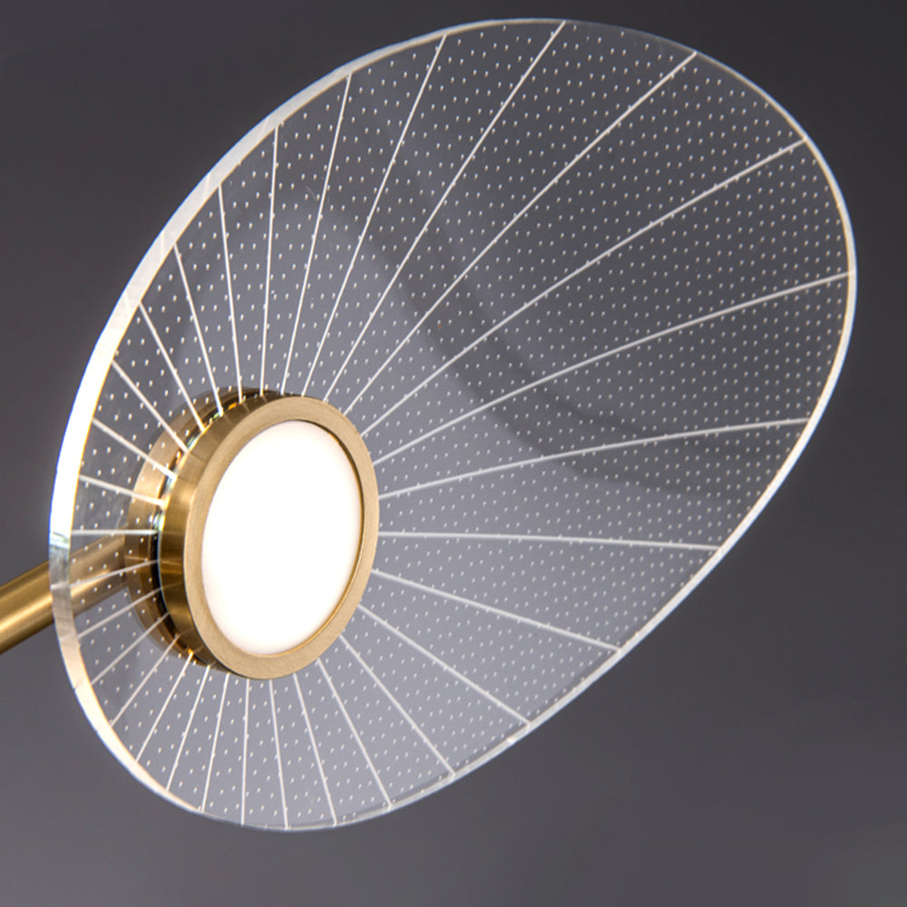 Carins Art Deco Leaf Metal/Acrylic Chandelier, Gold - Cueteks