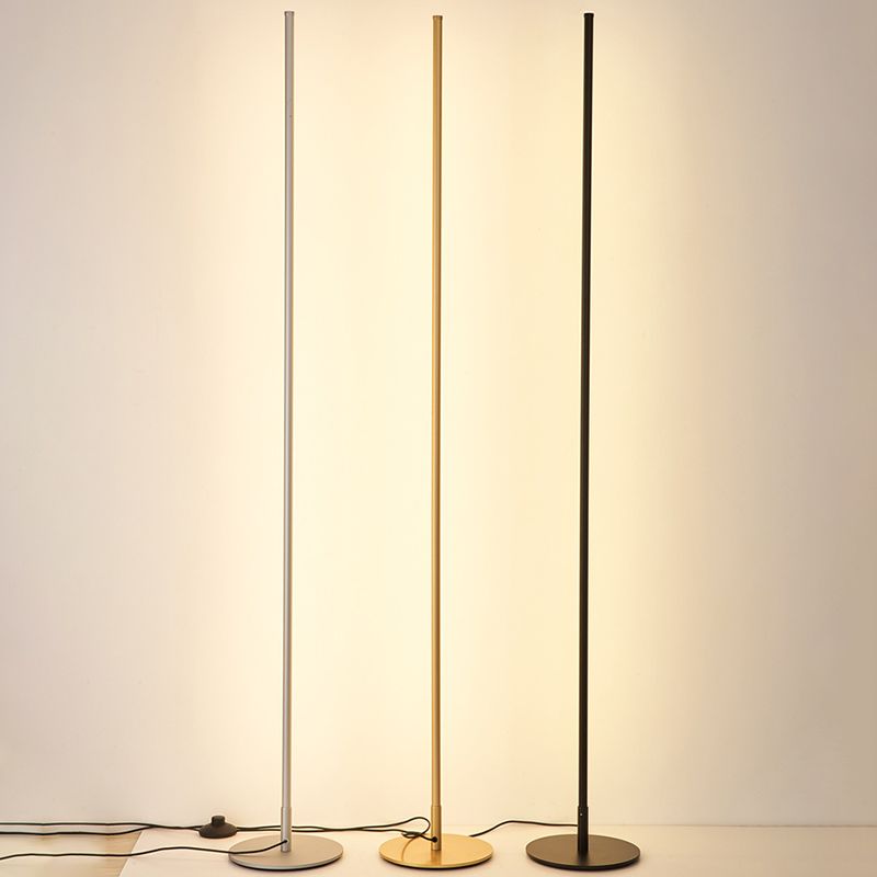 Edge Modern Minimalist Linear Floor Lamp, Metal/Silica Gel, Living Room - Cueteks