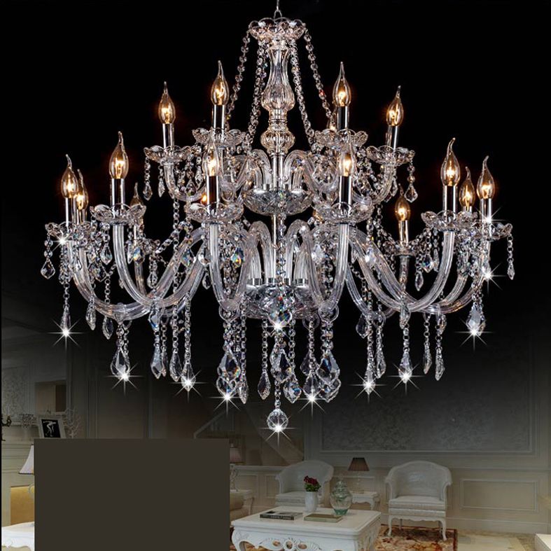 Silva Luxury Candlestick Crystal Chandelier, Clear - Cueteks
