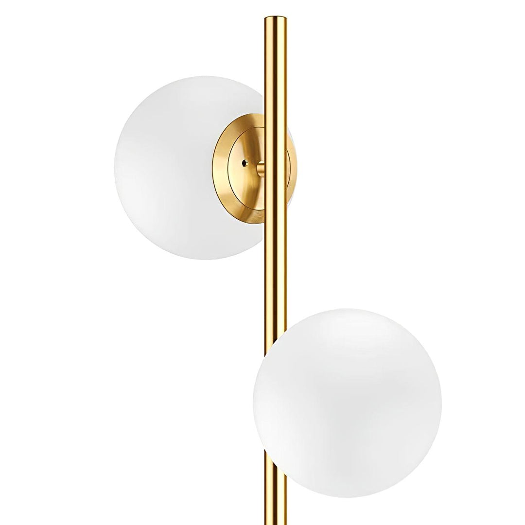 Valentina Floor Lamp Ball Modern, Metal/Ceramic, White/Gold, Living Room - Cueteks