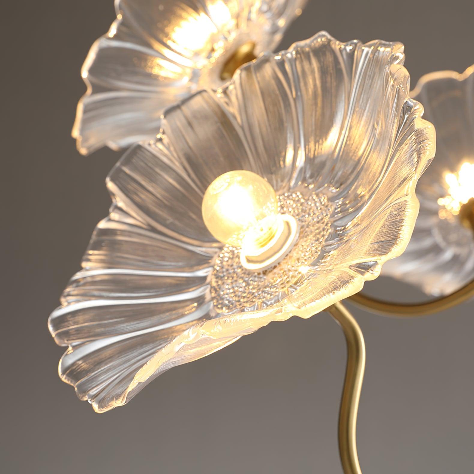 Clear ridged flower shade and bulb