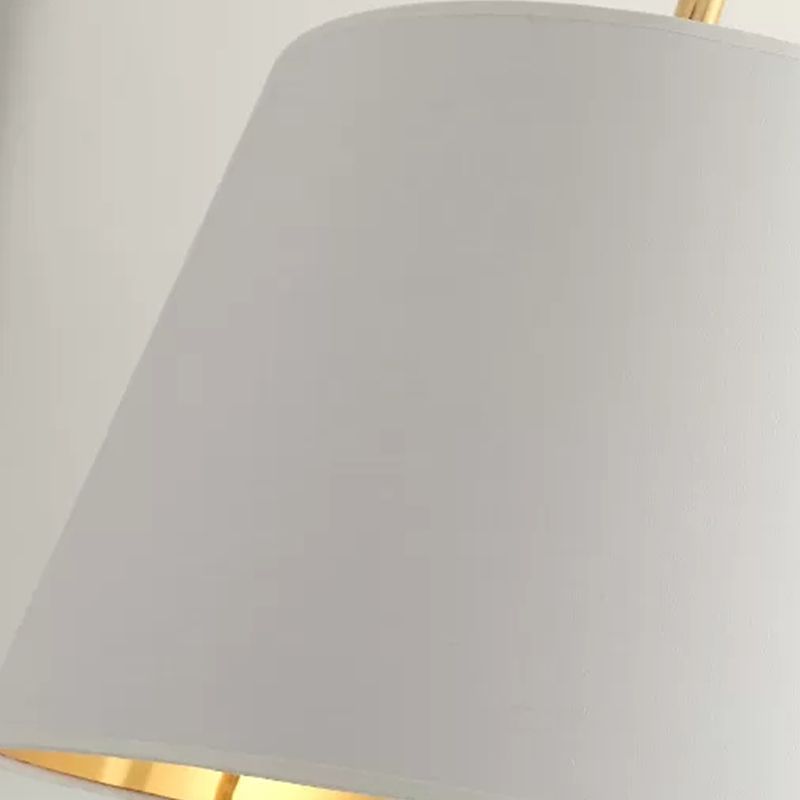 Eryn Modern Arch Cylinder Metal Fabric Floor Lamp, Black/White - Cueteks