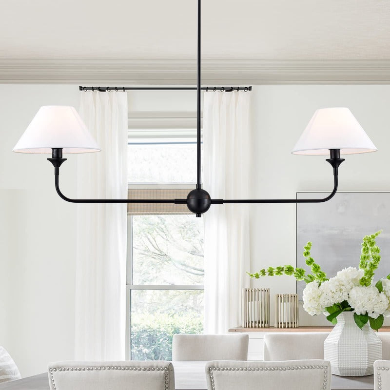 Alessio Modern LED Chandelier Black Metal Living Room Bedroom - Cueteks