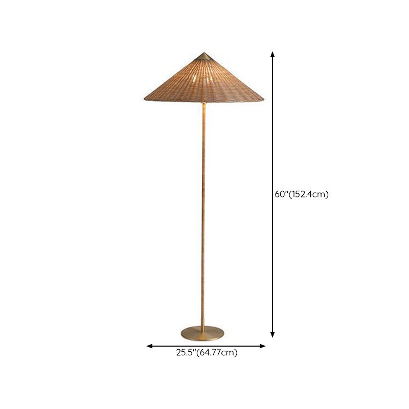 Muto Modern Metal Fabric Rattan Floor Lamp - Cueteks
