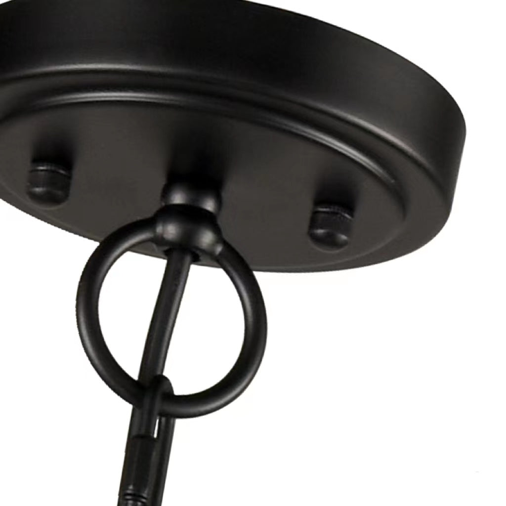 Silva Modern LED Chandelier Black Metal Bedroom Living Room - Cueteks