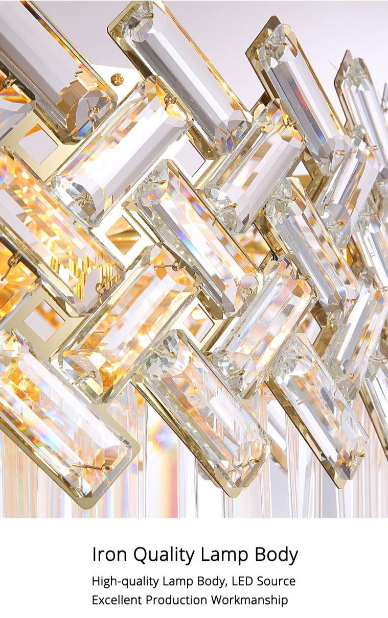 Marilyn Luxury Gold Chandelier, Crystal & Metal - Cueteks