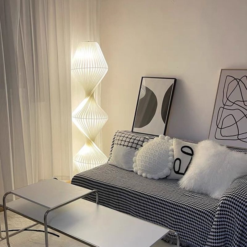 Renée Modern Pleated Fabric Metal Floor Lamp - Cueteks