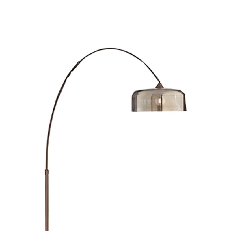 Salgado Modern Arch Cylinder Metal Floor Lamp, Black - Cueteks