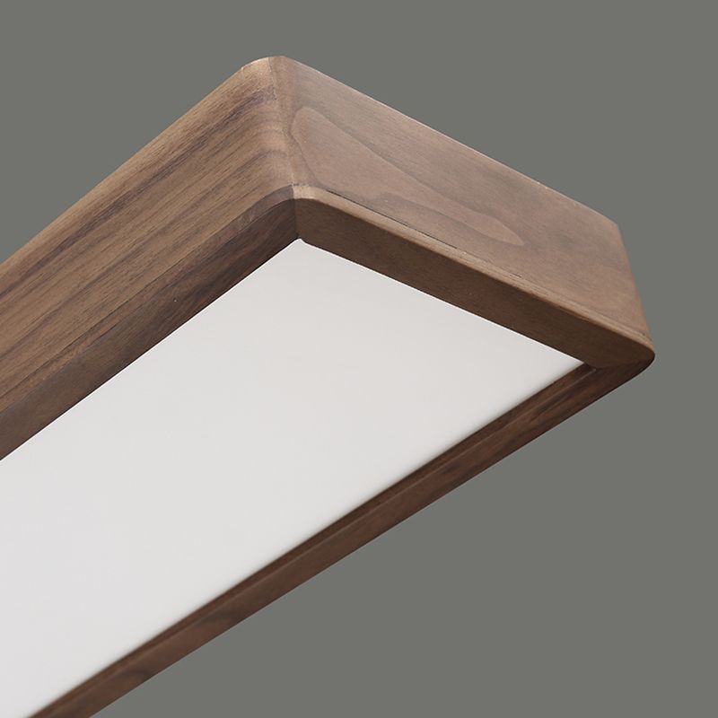 Underside detail of Ozawa rectangular diffuser bordered by a wood frame