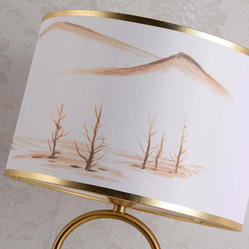 Sano Table/Floor Lamp Landscape, Metal/Fabric, Bedroom - Cueteks