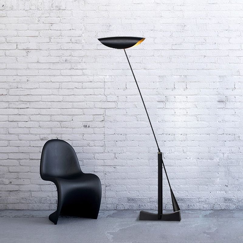 Carins Modern Bowl Linear Metal Floor Lamp,Black - Cueteks