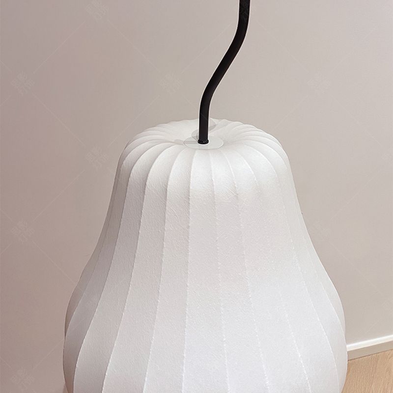 Renée Floor Lamp Pear Shaped Unique Art Deco, Fabric/Metal, Living Room - Cueteks