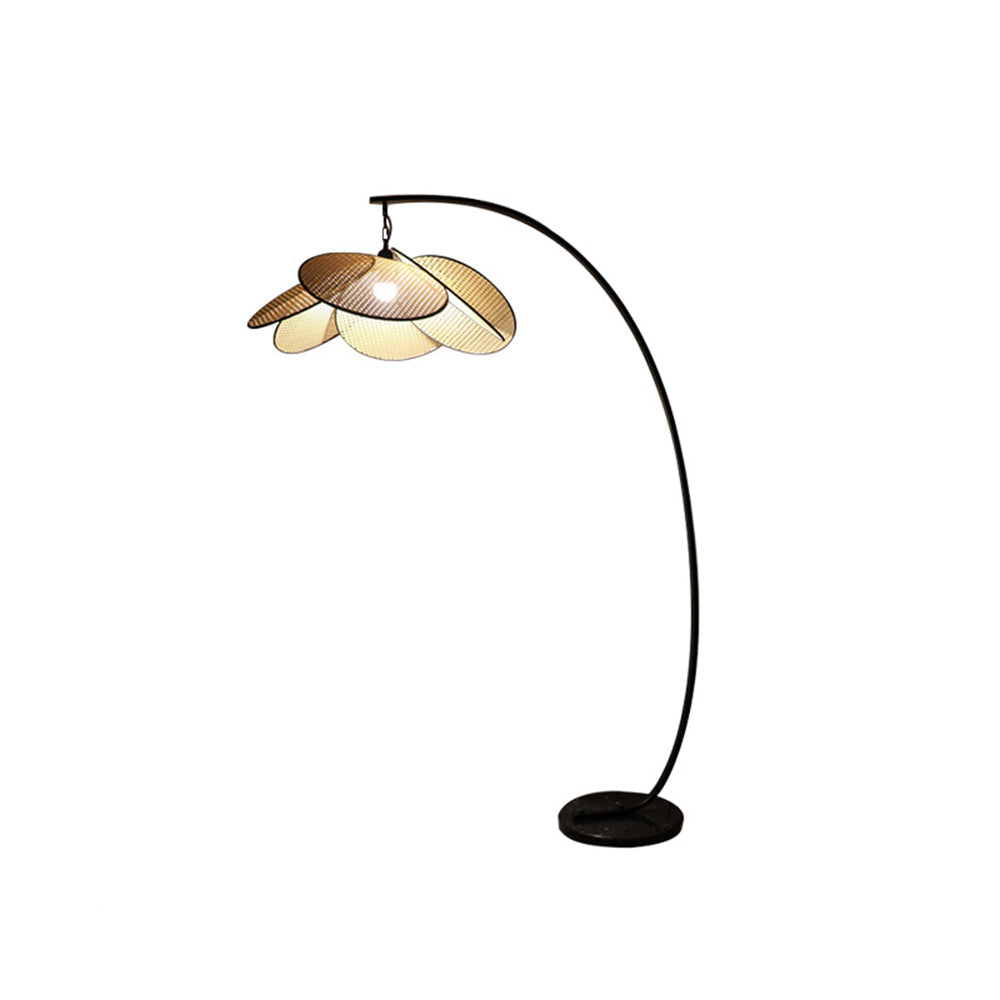 Ritta Artistic Flower Rattan/Willow Weave Floor Lamp - Cueteks