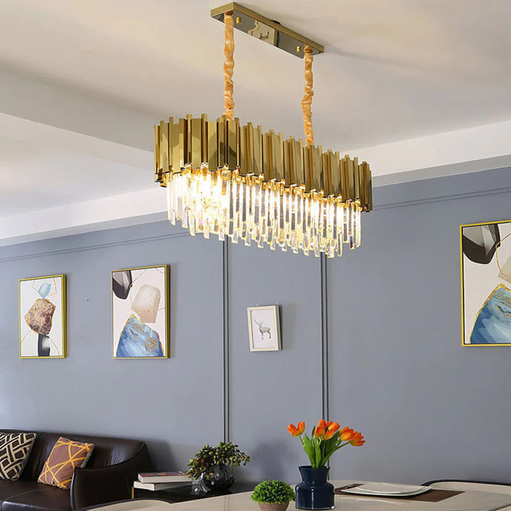 Marilyn Nordic Postmodern Luxury Gold Crystal Chandelier for Dining Room & Living Room - Cueteks