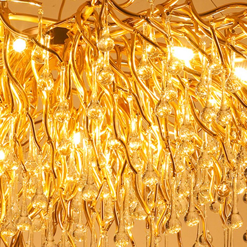 Colon Pendant Light Tassel Luxury, Metal/Crystal, Gold, Bedroom - Cueteks