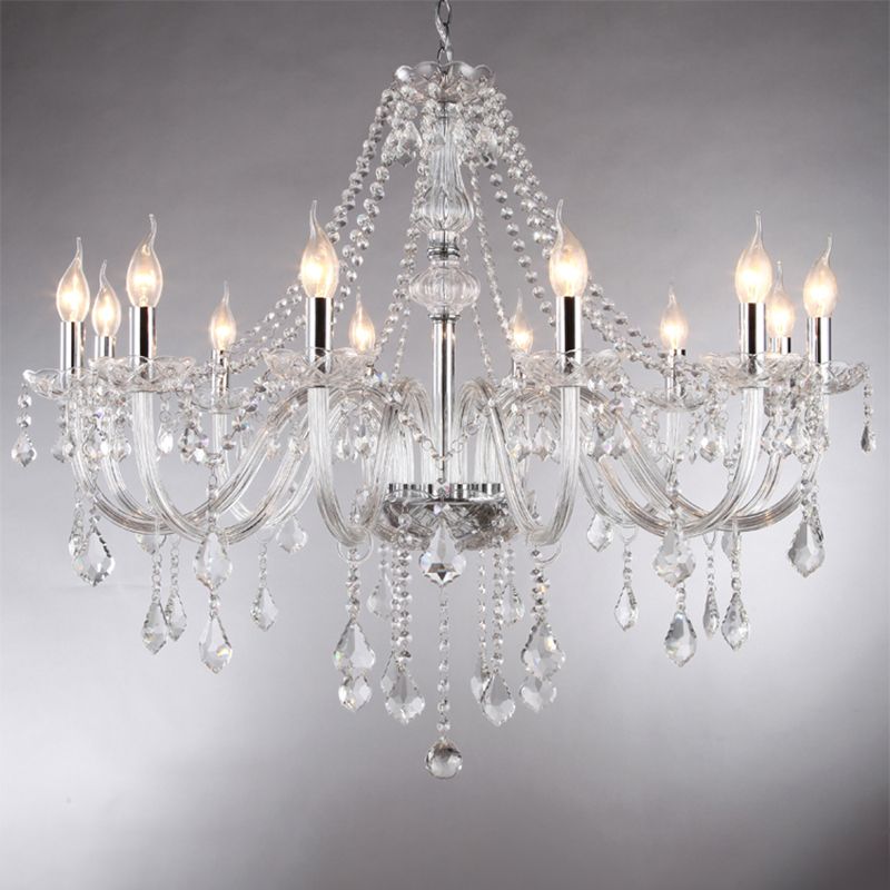 Silva Luxury Candlestick Crystal Chandelier, Clear - Cueteks