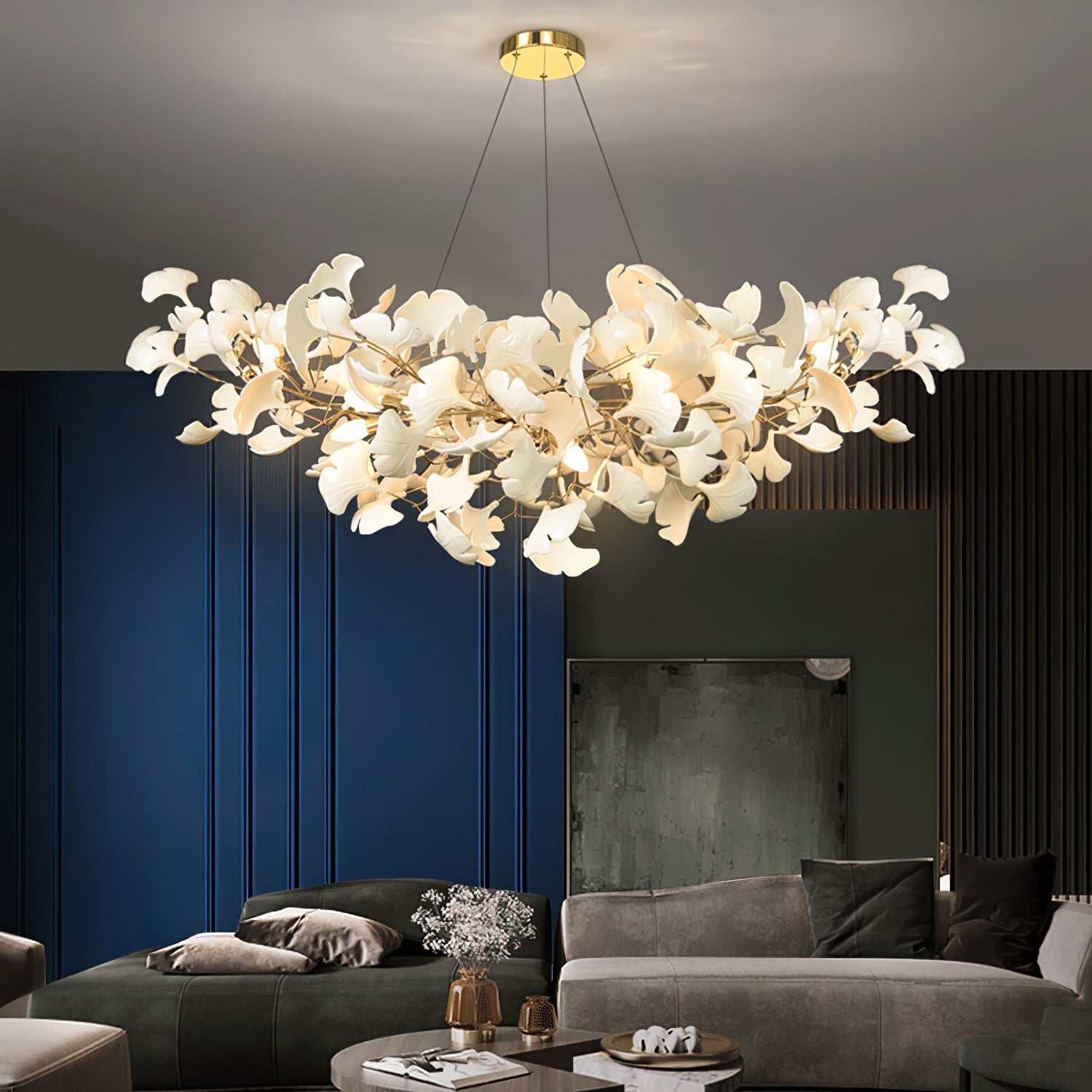 Olivia Modern Luxury Gold Entryway Chandelier Metal/Ceramics Living Room - Cueteks