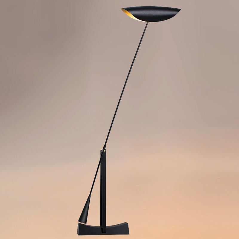 Carins Modern Bowl Linear Metal Floor Lamp,Black - Cueteks