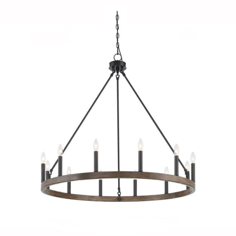 Silva Modern Industrial LED Chandelier Black Metal  Living Room - Cueteks