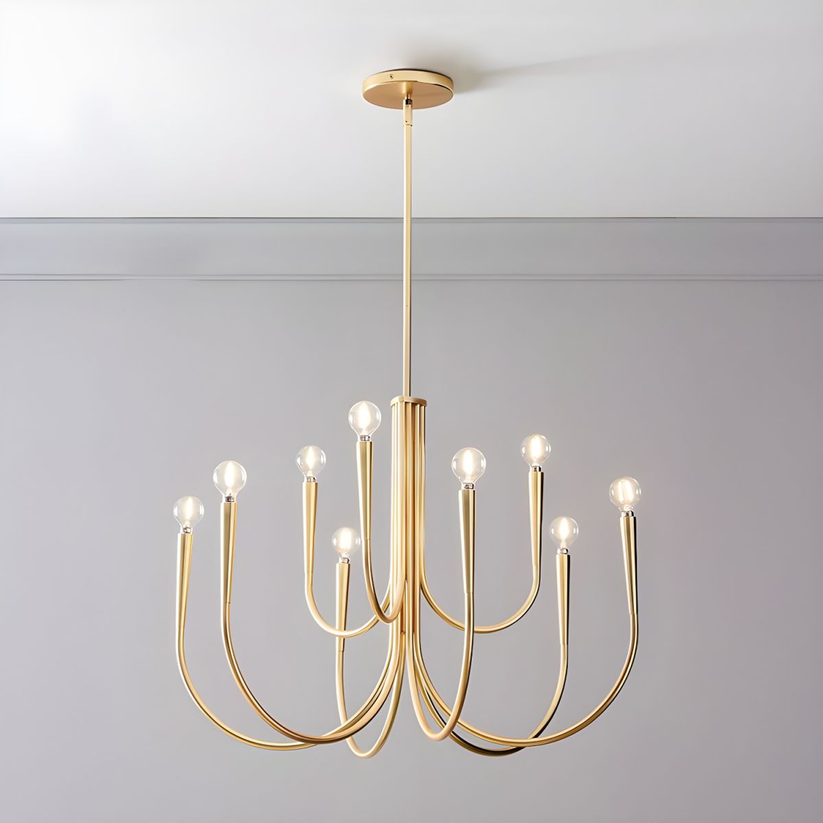 Hailie Modern Minimalist Chandelier Dinning Room, Black/Gold - Cueteks