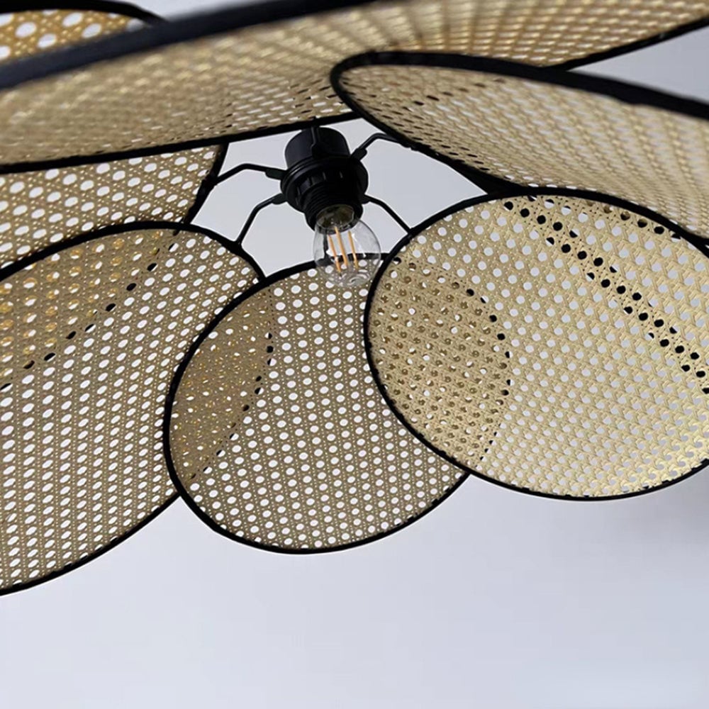 Ritta Artistic Flower Rattan/Willow Weave Floor Lamp - Cueteks