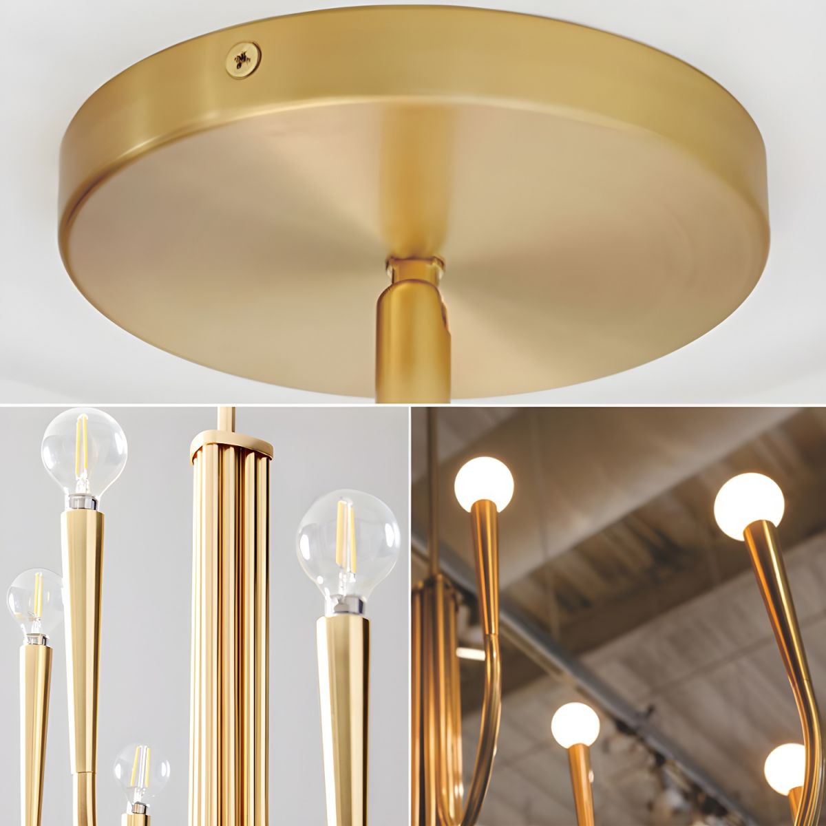 Hailie Modern Minimalist Chandelier Dinning Room, Black/Gold - Cueteks