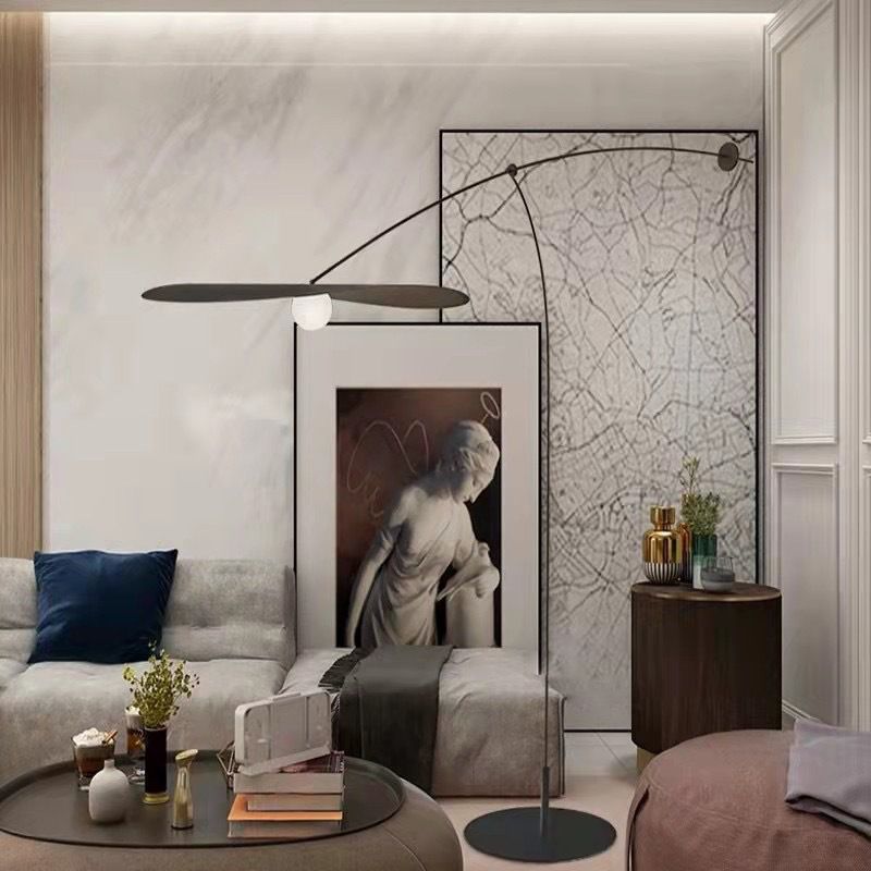 Carins Modern Bowl Linear Metal Glass Floor Lamp,Black /Gold - Cueteks