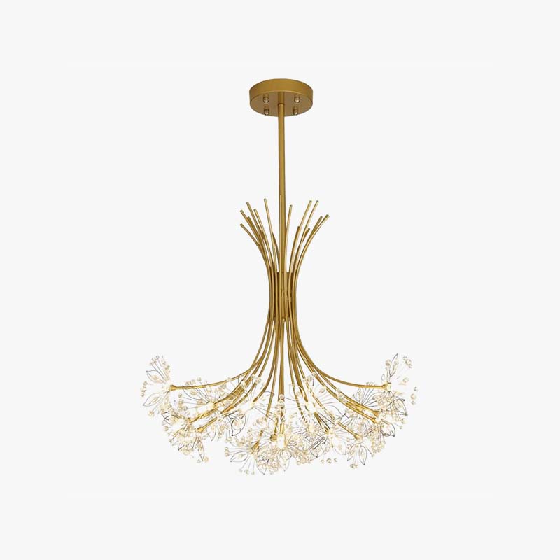 Lily Modern Art Deco Crystal Sputnik Chandelier, Black/Gold - Cueteks