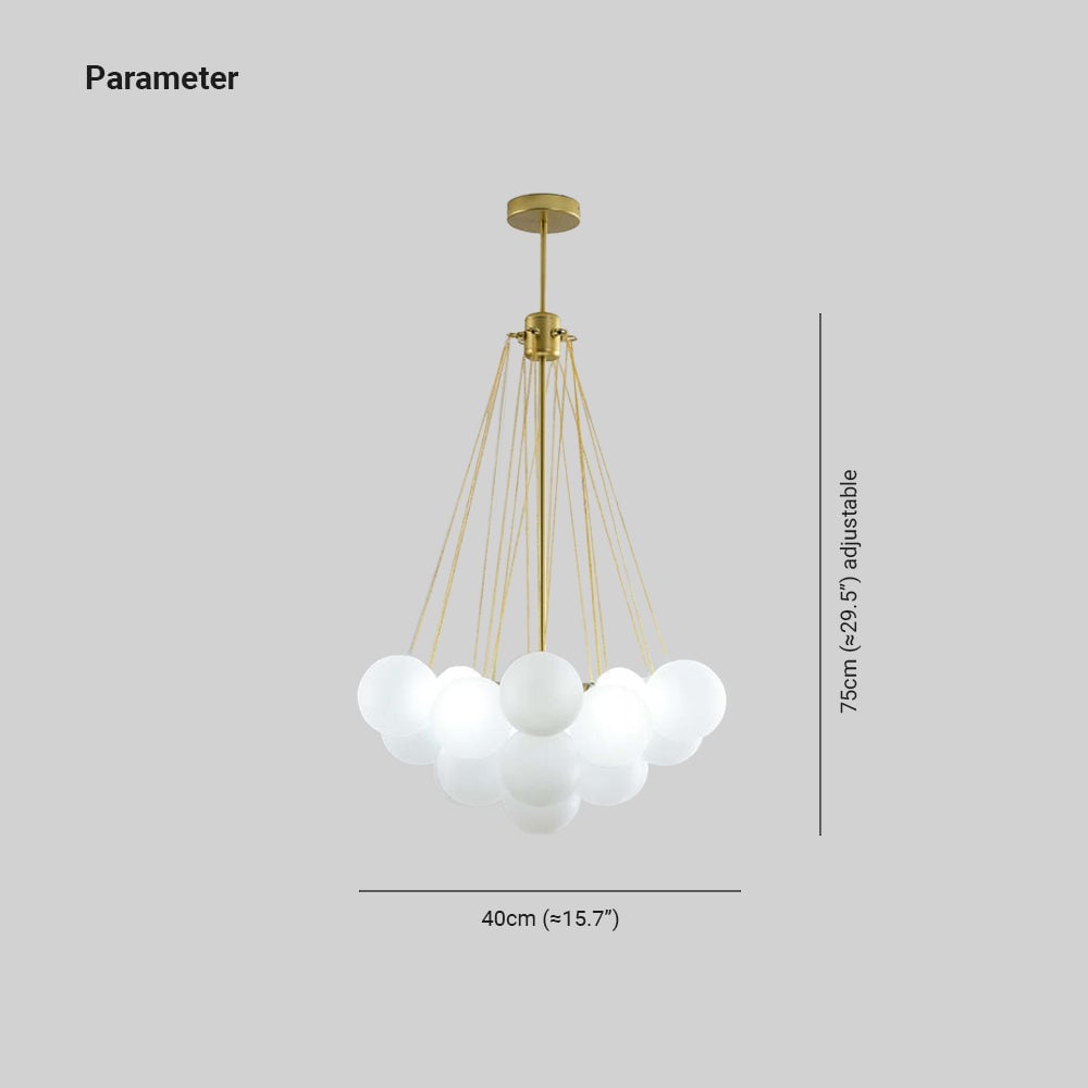 Small gold cluster diagram: 40 cm width and 75 cm adjustable suspension