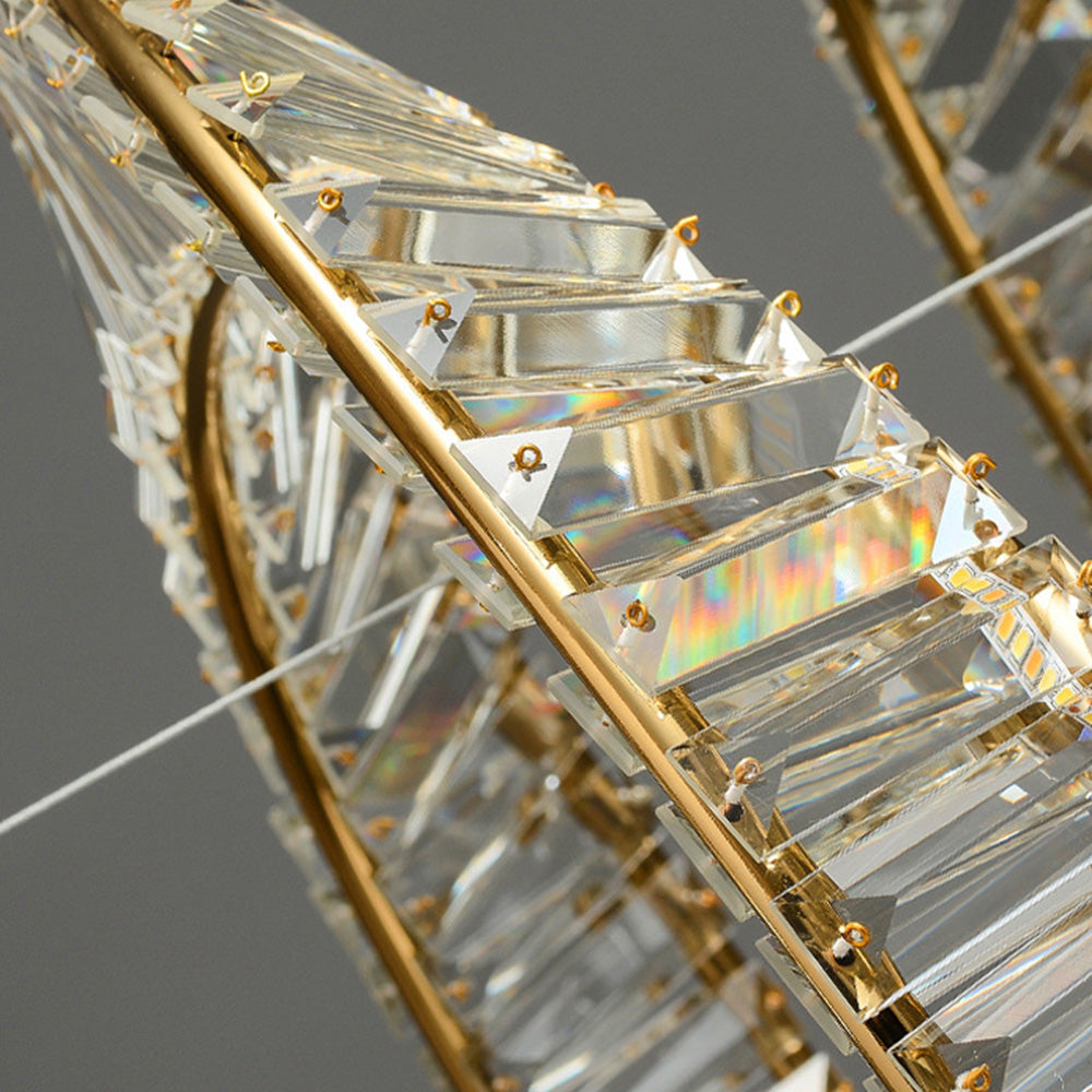 Kirsten Modern Luxury Round Metal/Glass Chandelier, Gold - Cueteks