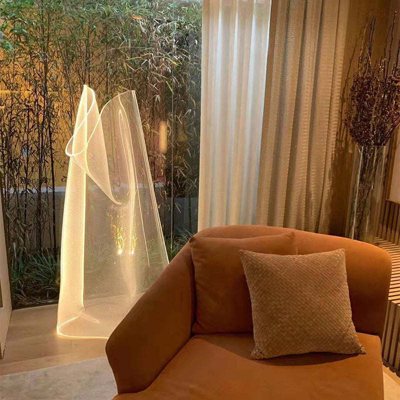 Salgado Modern LED Floor Lamp Metal/Acrylic Living Room/Bedroom - Cueteks