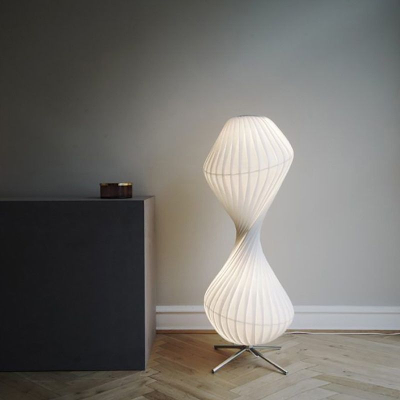 Renée Modern Pleated Fabric Metal Floor Lamp - Cueteks