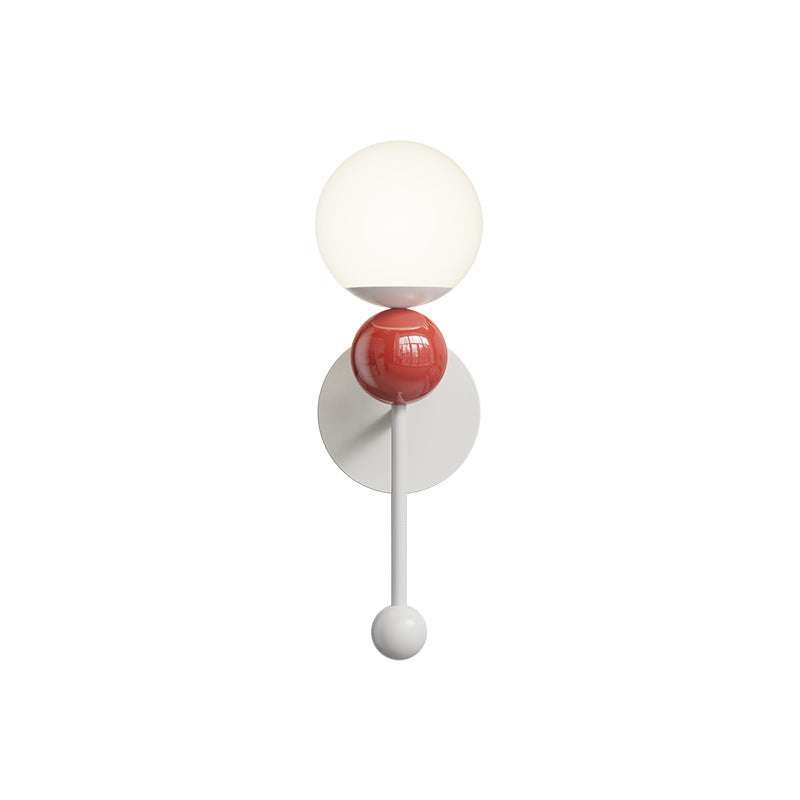 Hailie red-accent wall light shown against a white background