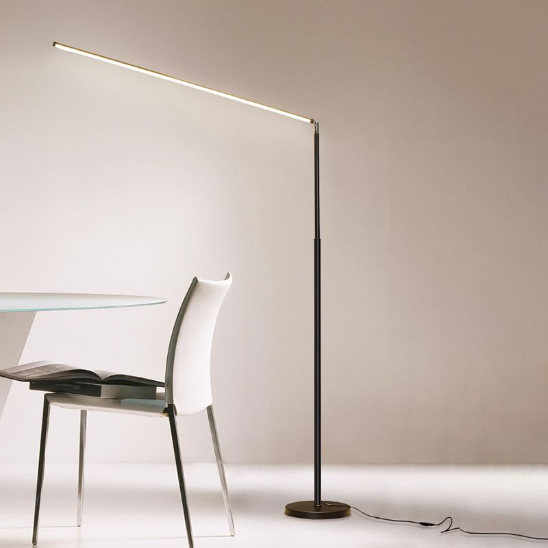Edge Minimalistic Linear Floor Lamp, Metal, Black/White - Cueteks
