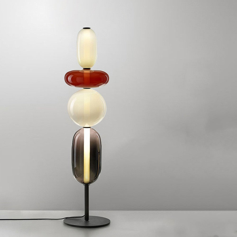 Morandi Modern Creative Man Metal/Glass Floor lamp, White/Black/Red - Cueteks