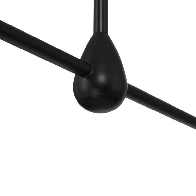 Alessio Modern LED Chandelier Black Metal Living Room Bedroom - Cueteks