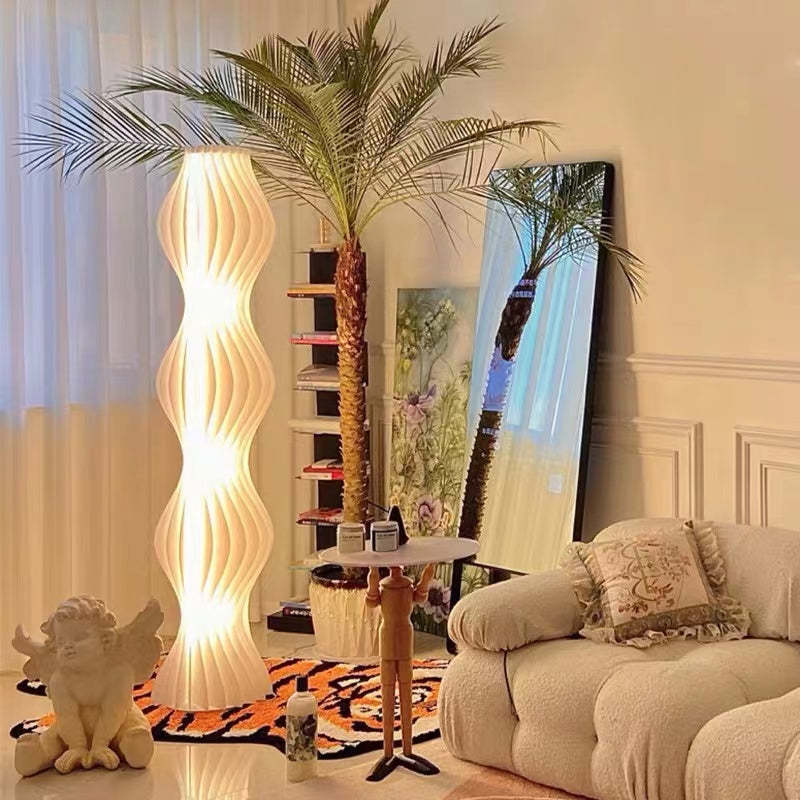 Salgado Artistic Pleated Acrylic Floor Lamp White - Cueteks