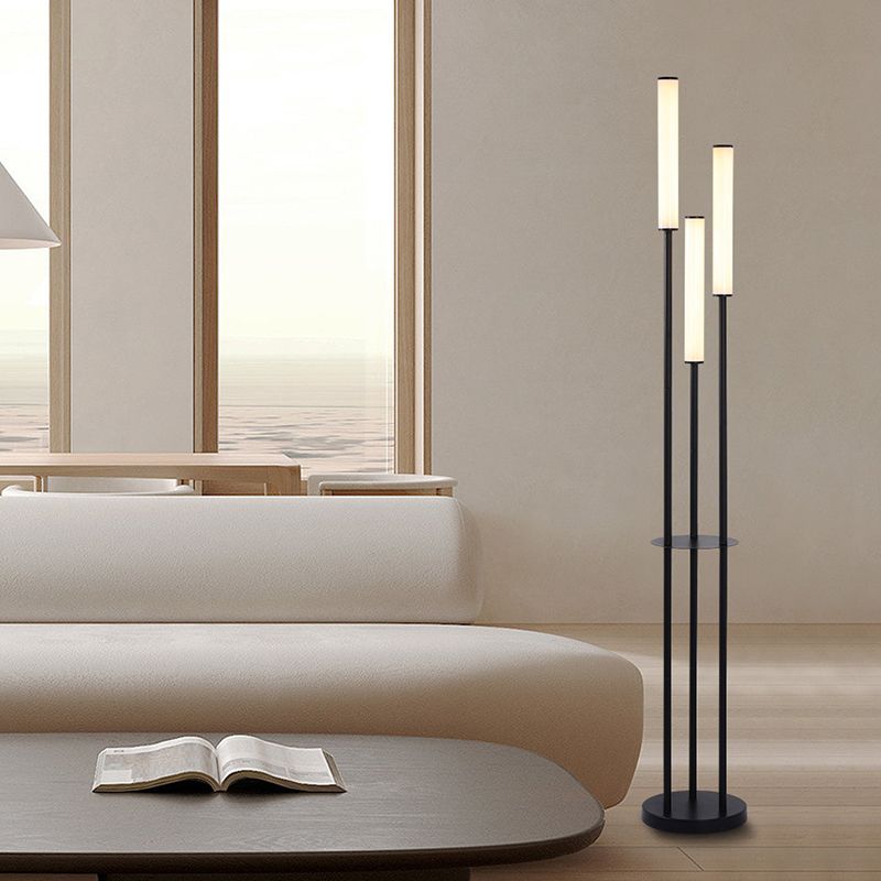 Eryn Modern 3 head Black Metal Arcylic Floor Lamp - Cueteks