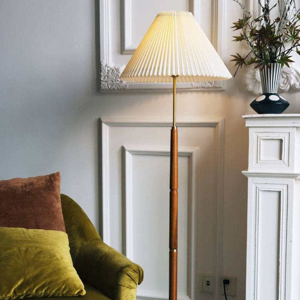 Ozawa Simple Walnut/Metal/Fabric, Table/Floor Lamp, Living Room - Cueteks