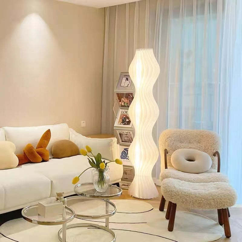 Salgado Artistic Pleated Acrylic Floor Lamp White - Cueteks