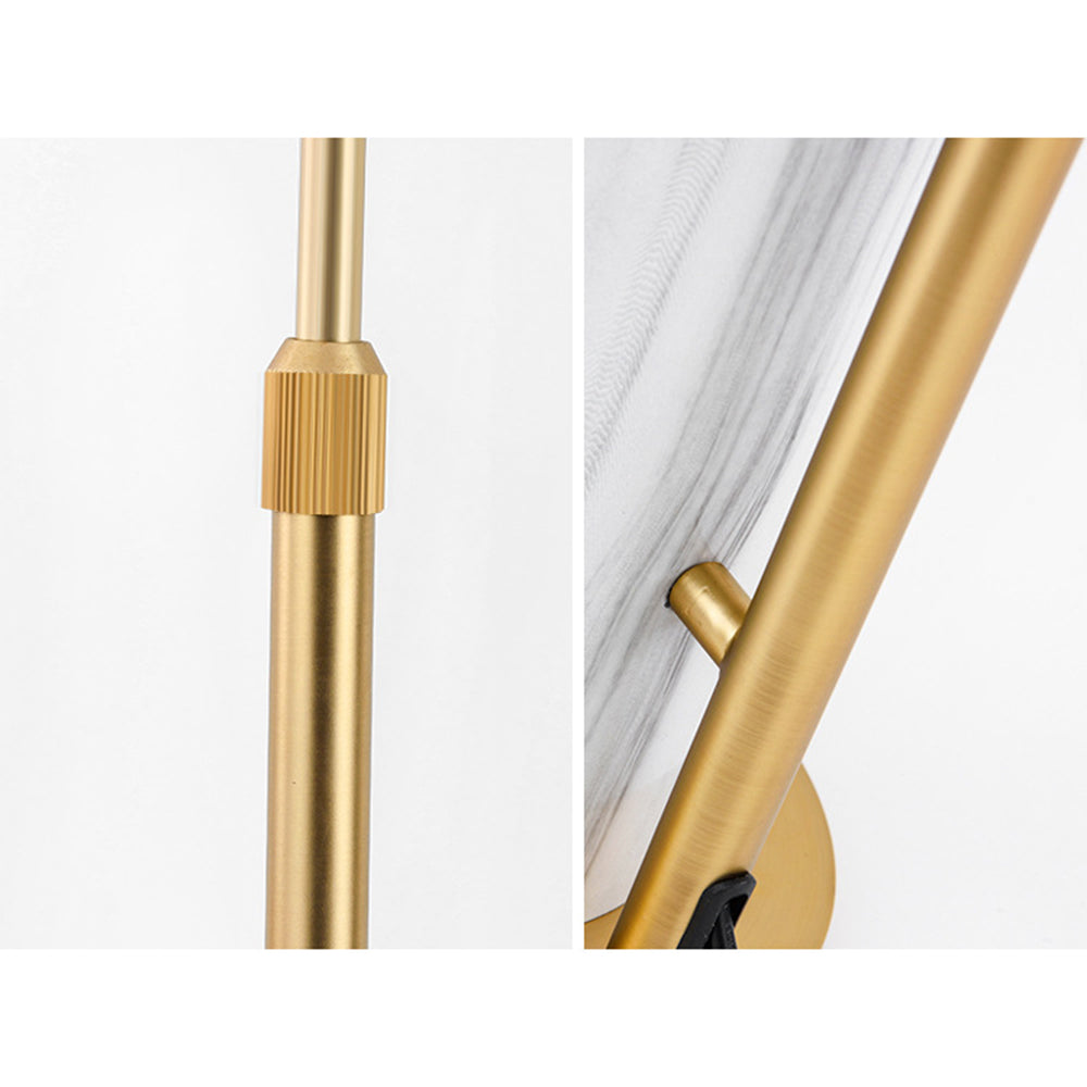 Salgado Minimalistic Gold Floor Lamp, Metal & Marble, Living room - Cueteks