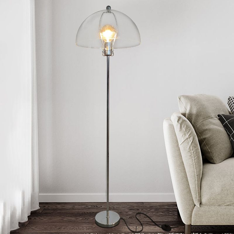 Levy Floor Lamp Round Tree Retro, Glass LED, Transparent, Living Room - Cueteks