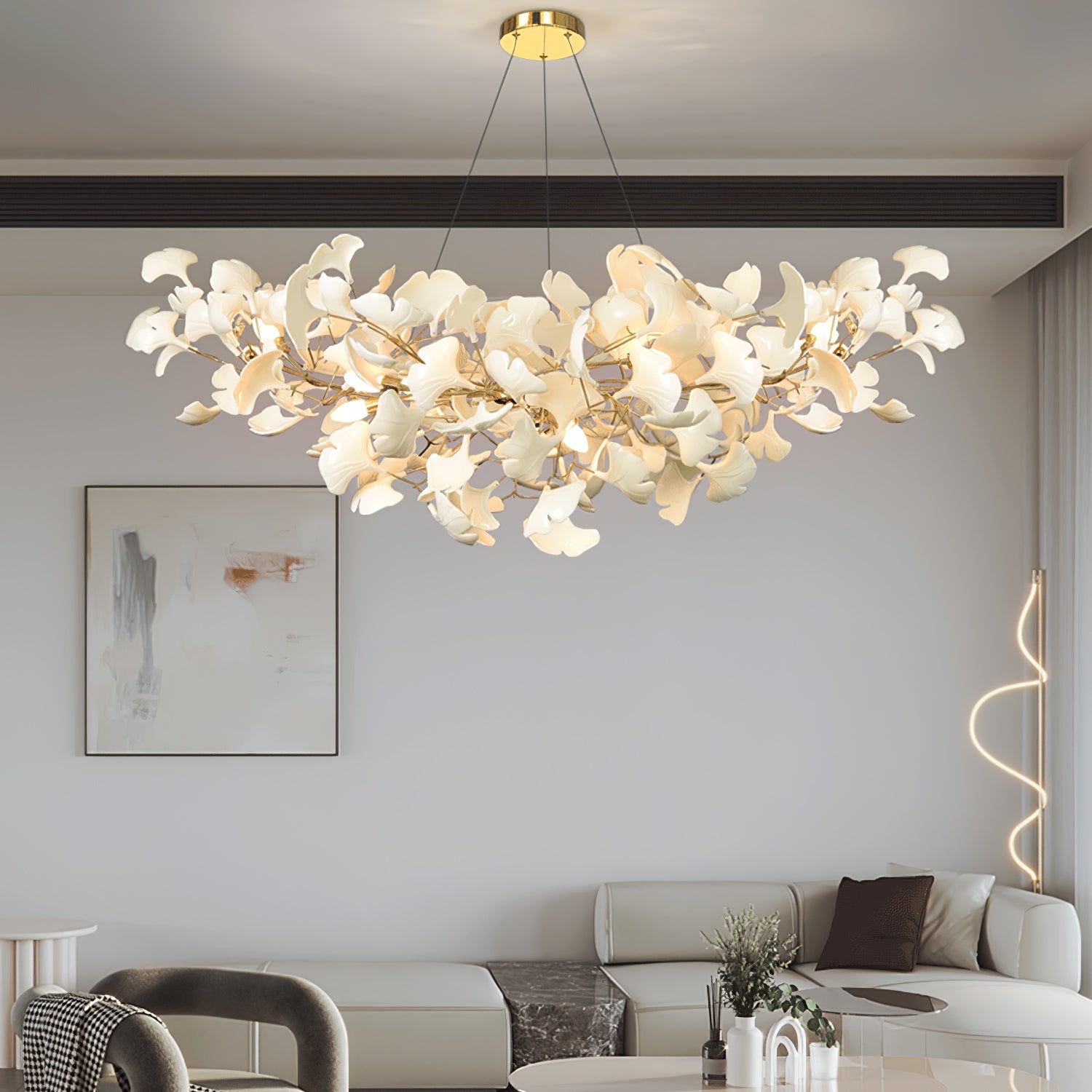 Olivia Modern Luxury Gold Entryway Chandelier Metal/Ceramics Living Room - Cueteks