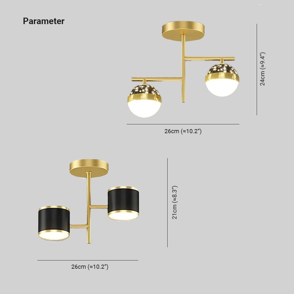 Madina dimensions: globe design 26 cm wide and 24 cm high; cylindrical design 26 cm wide and 21 cm high